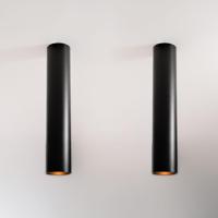 2x Canopus nero l by LUSENZ - Cilindervormige opbouwspot in met mat zwarte coating - thumbnail