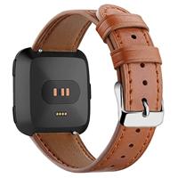 Fitbit Versa 3/4 & Sense 1/2 leren bandje - Bruin - thumbnail