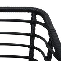 Tuinstoelen 2 st met kussens poly rattan zwart - thumbnail