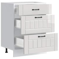 Keuken onderkast Lucca bewerkt hout hoogglans wit - thumbnail