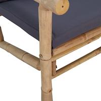 5-delige Loungeset met kussens bamboe donkergrijs - thumbnail