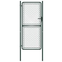 VidaXL Tuinpoort staal 100x175 cm groen - thumbnail