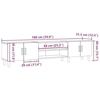 Tv-meubel 180x31,5x40 cm bewerkt hout artisanaal eikenkleurig