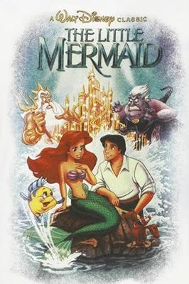 T-Shirt met Korte Mouwen The Little Mermaid Classic Poster Wit Unisex - Maat: L