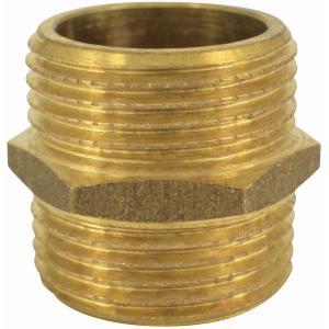 Messing dubbele nippel met buitendraad 1 1/4 inch