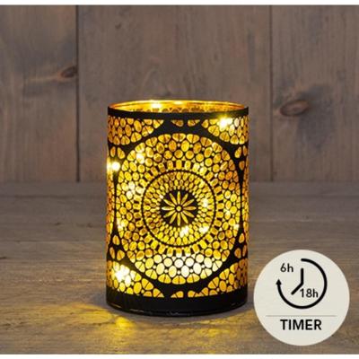 LED Cylinder glas marrakech 9xH12cm