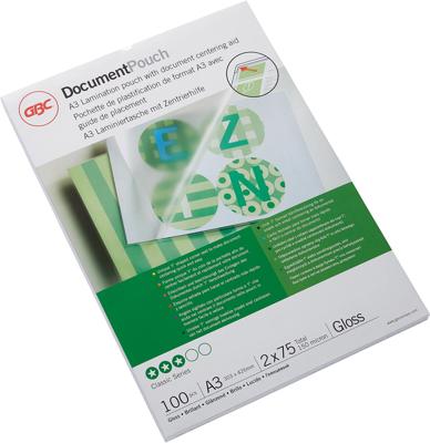 GBC Document Lamineerhoezen A3 2x75 micron Glanzend (100) GBC Document Lamineerhoezen A3 2x75 micron Glanzend (100)