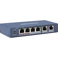 Hikvision DS-3E0106HP-E netwerk-switch Unmanaged Fast Ethernet (10/100) Power over Ethernet (PoE) Blauw - thumbnail