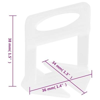 Nivelleerklemmen voor tegels 1000 st 2 mm - thumbnail
