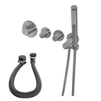 Brauer Chrome carving inbouw - douchegarnituur - 3 carving knoppen - handdouche staaf 1 stand - chroom 5-CE-095 - thumbnail