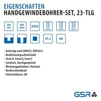GSR 00708050 Schroefdraadsnijderset 23-delig Metrisch M3 - M12 DIN 352, DIN 1814 HSS-G 1 stuk(s) - thumbnail
