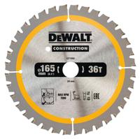 DeWALT Cirkelzaagblad voor Hout | Construction | Ø 165mm Asgat 20mm 36T - DT1950-QZ - thumbnail
