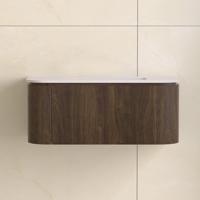 Badmeubelset Sanilux Eleganza 100 cm Zonder Kraangat Dark Walnut - thumbnail