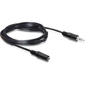 Delock 84002 Jackplug Audio Aansluitkabel [1x Jackplug male 3,5 mm - 1x Jackplug female 3,5 mm] 3 m Zwart