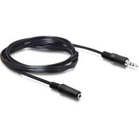 Delock 84002 Jackplug Audio Aansluitkabel [1x Jackplug male 3,5 mm - 1x Jackplug female 3,5 mm] 3 m Zwart - thumbnail