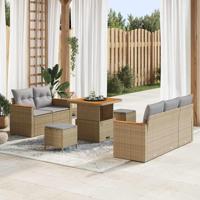Tuinbankenset 8 pcs Beige poly rattan - thumbnail