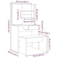 Kaptafelset bewerkt hout oud houtkleurig - thumbnail