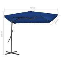 VidaXL Parasol met stalen paal 250x250x230 cm blauw - thumbnail