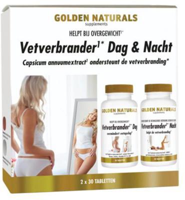 Golden Naturals Golden Naturals Vetverbrander Dag & Nacht 2 X 30 (60tb) Golden Naturals Golden Naturals Vetverbrander Dag & Nacht 2 X 30 (60tb)