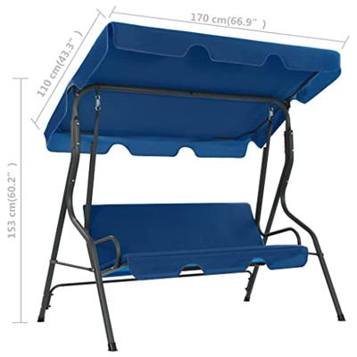 Schommelbank 170x110x153 cm stof donkerblauw