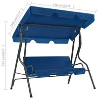 Schommelbank 170x110x153 cm stof donkerblauw - thumbnail