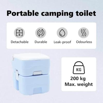 VidaXL Camping toilet lichtblauw en wit 41,5 x 36,5 x 42 cm polyetheen
