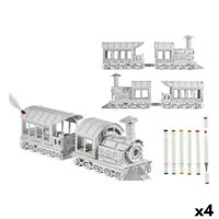 Vaardigheidsspel met Papier Pincello Trein (4 Stuks) - thumbnail
