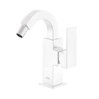 Bidetmengkraan Tres Cuadro Exclusive met Hendel Gebogen Uitloop 11,5 cm Mat Wit Tres - thumbnail