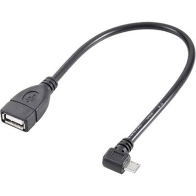 Renkforce RF-4080777 USB-kabel USB 2.0 USB-micro-B stekker, USB-A bus 0.10 m Zwart Met OTG-functie, Vergulde steekcontacten Renkforce RF-4080777 USB-kabel USB 2.0 USB-micro-B stekker, USB-A bus 0.10 m Zwart Met OTG-functie, Vergulde steekcontacten