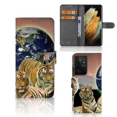 Samsung Galaxy S21 Ultra | Telefoonhoesje | Met pasjeshouder | Roofdieren Samsung Galaxy S21 Ultra | Telefoonhoesje | Met pasjeshouder | Roofdieren