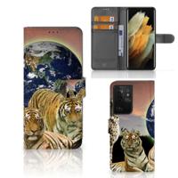 Samsung Galaxy S21 Ultra | Telefoonhoesje | Met pasjeshouder | Roofdieren - thumbnail