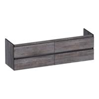 Brauer Joy Edge - Onderkast - 160 cm - met 4 Softclose Lades Greeploos en 2 Sifon Uitsparingen - Driftwood - thumbnail