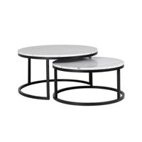 Richmond Salontafel 'Lexington' Marmer en Staal, Set van 2 stuks - thumbnail