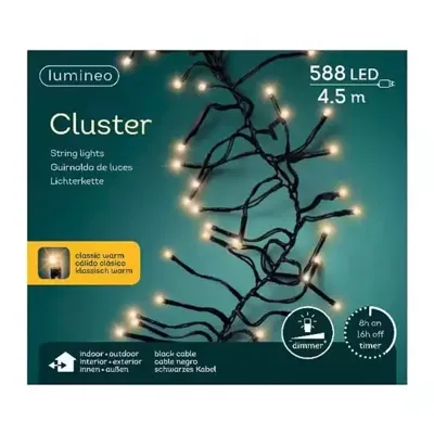 Lumineo clusterverlichting 5,5m 588led klassiek warm