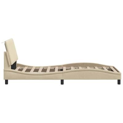 Bedframe zonder matras "Hanko" 90x190 cm stof crèmekleurig