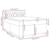 Boxspring met matras stof donkergrijs 140x190 cm - thumbnail