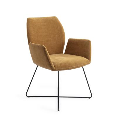 Jesper Home Eetkamerstoel 'Misaki' Cross Black, kleur Honey Harvest