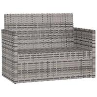 Tuinbank met kussens 105 cm poly rattan grijs - thumbnail