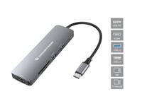 Conceptronic DONN11G laptop dock & poortreplicator Bedraad USB 3.2 Gen 1 (3.1 Gen 1) Type-C Grijs - thumbnail