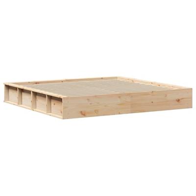 Bedframe met opslag Bruin 200 x 200 cm Grenenhout