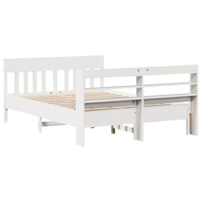 Bedframe zonder matras massief grenenhout wit 140x200 cm