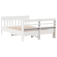 Bedframe zonder matras massief grenenhout wit 140x200 cm - thumbnail
