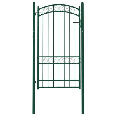 VidaXL Poort met gebogen bovenkant 100x175 cm staal groen VidaXL Poort met gebogen bovenkant 100x175 cm staal groen