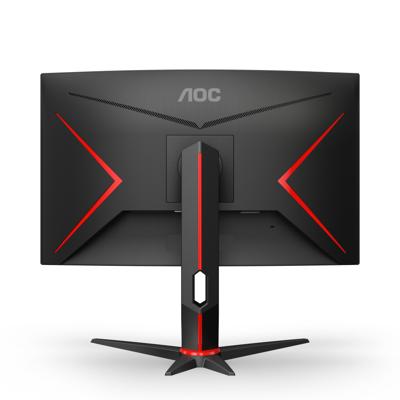 AOC Gaming CQ27G2U 80 cm (27 inch) gebogen monitor (QHD, HDMI, DisplayPort, Free-Sync, 1 ms reactietijd, 144 Hz, 2560x1440) zwart/rood