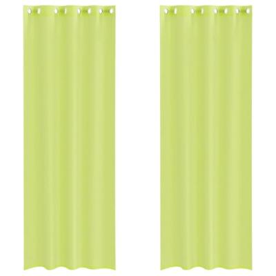 Voile Gordijnen met doorvoertules 2 st 140x300 cm appelgroen