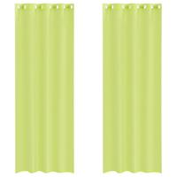 Voile Gordijnen met doorvoertules 2 st 140x300 cm appelgroen - thumbnail