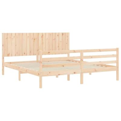 Bedframe met hoofdbord massief hout