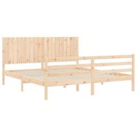Bedframe met hoofdbord massief hout - thumbnail