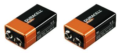 Duracell Plus Power Type 9V alkaline batterijen, verpakking van 2 stuks