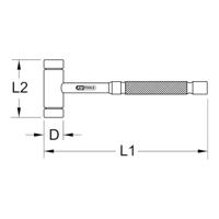 KS Tools 963.2143 9632143 Machinistenhamer 740 g 340 mm 1 stuk(s) - thumbnail